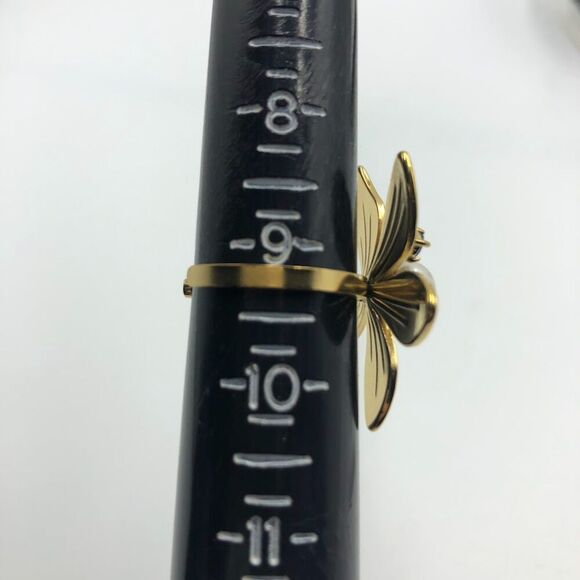 18K Gold Plated Women's Flower Ring Cubic Zirconia Waterproof Hypoallergenic - Picture 10 of 11